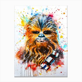 Chewbacca From Star Wars Watercolor Canvas Print