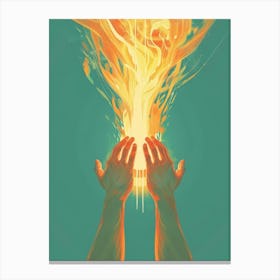 Hands Of Fire Canvas Print