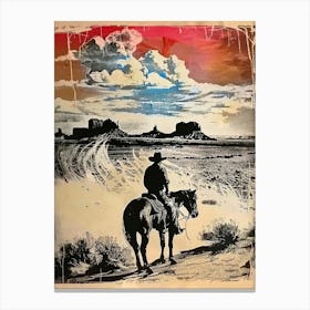 Big Sky Country Cowboy Collage 10 Canvas Print