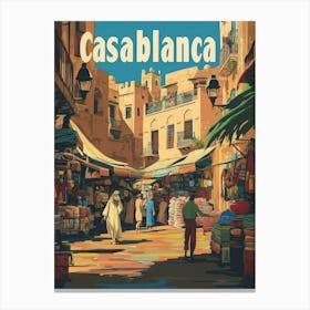 Aihrgdesign A Classic 1960s Travel Poster For Casablanca 1 Canvas Print