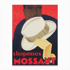Chapeaux Mossant Vintage Fashion Poster Canvas Print