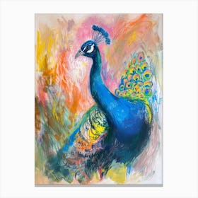 Loose Lines Peacock Portrait 1 Canvas Print