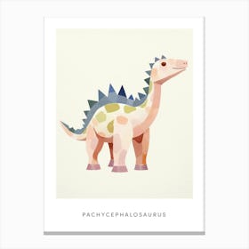 Nursery Dinosaur Art Pachycephalosaurus 4 Poster Canvas Print