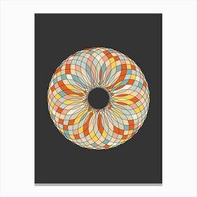 Mosaic Stained Glass Wavy Doughnut Abstract Minimal Canvas Print