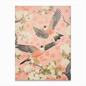 Vintage Japanese Inspired Bird Print Falcon 1 Canvas Print