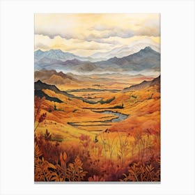 Autumn National Park Painting Denali National Park Alaska Usa 1 Canvas Print