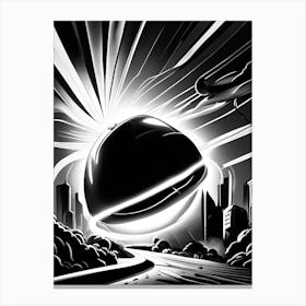 Electromagnetism Noir Comic Space Canvas Print