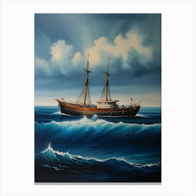 Sailing Ship In The Sea Canvas Print