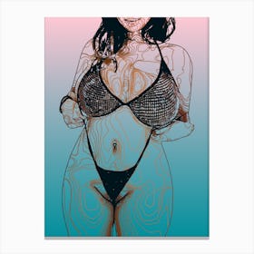 Sexy Woman Abstract Geometric (15) Canvas Print
