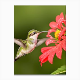 Female Ruby Throated Hummingbird-Reimagined 1 Canvas Print