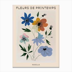 Spring Floral French Poster  Nigella 2 Canvas Print