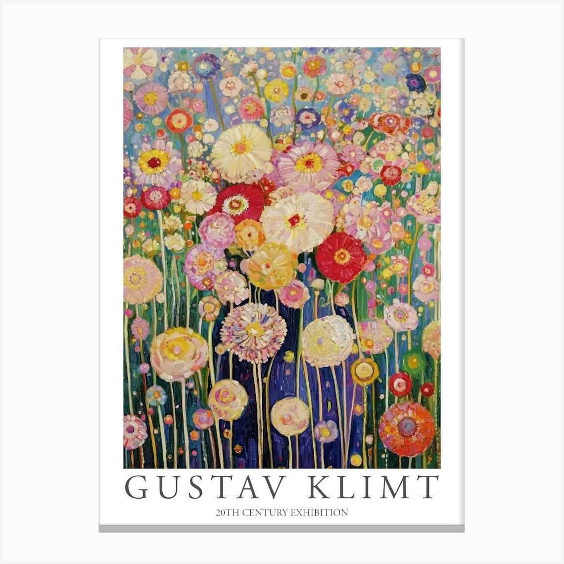 Gustav Klimt Print Flower Garden Painting Klimt Exhibition Poster Painting Wildflowers Canvas Print by Mambo