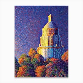 Lansing, City Us  Pointillism Canvas Print