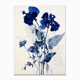 Blue Botanical Bluebell Canvas Print