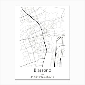 Biassono,Italy Minimalist Map Leinwandbild