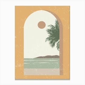 Palm Tree At The Beach Canvas Print