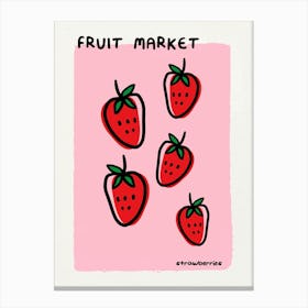 Fruit Market Strawberries Print Canvas Print