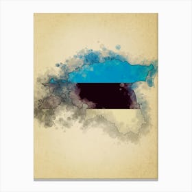 Estonia Flag Vintage Canvas Print