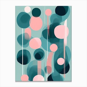 Simple Movement Art For Wall Decor, calming tones of Blue, pink& teal, 1254 Canvas Print