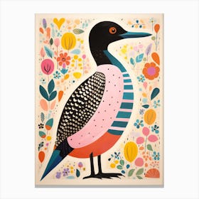 Pink Scandi Loon 1 Canvas Print