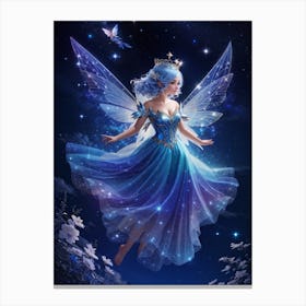 A majestic fairy in the moonlight Canvas Print