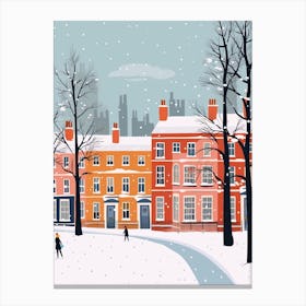 Retro Winter Illustration York United Kingdom 2 Canvas Print