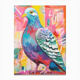 Colourful Bird Painting Pigeon 4 Canvas Print