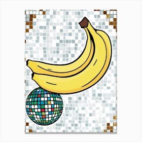 Banana And Disco Ball 4 Canvas Print