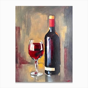 Merlot 1 Oil Painting Cocktail Poster Canvas Print