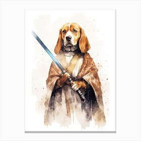 Beagle Dog As A Jedi 4 Canvas Print