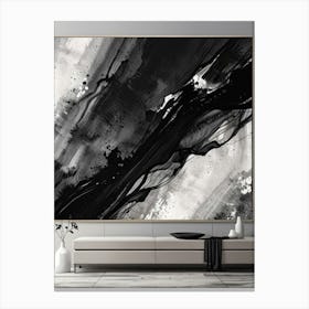 Abstract Black And White Painting 4 Canvas Print