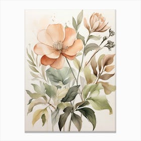 Peach Flowers 3 Canvas Print