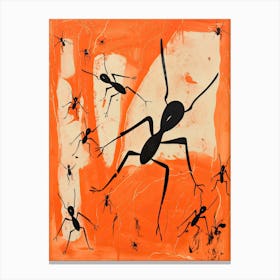 Ant, Woodblock Animal  Drawing 1 Canvas Print