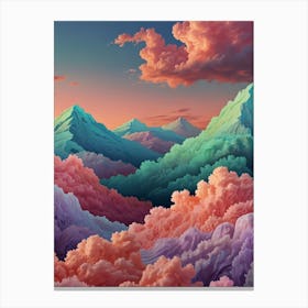 Clouds Over The Mountains Canvas Print