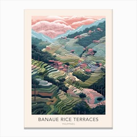 Banaue Rice Terraces Philippines Travel Poster Canvas Print