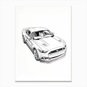 Ford Mustang Line Drawing 14 Canvas Print