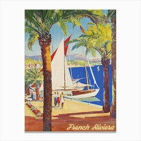 French Riviera, Promenade Canvas Print