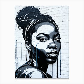 Graffiti Mural Of Beautiful Black Woman 285 Canvas Print