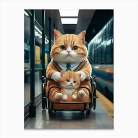 Cat In A Wheelchair 1 Canvas Print