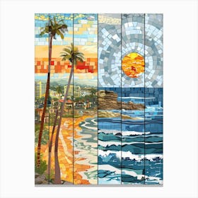 California Beach Mosaic Canvas Print