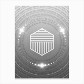 Geometric Glyph in White and Silver with Sparkle Array n.0134 Canvas Print