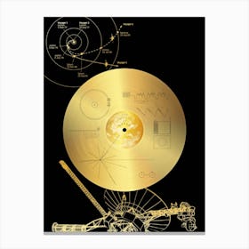 NASA Voyager 1 Golden Record — Space poster, science print Canvas Print