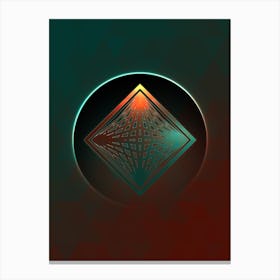 Geometric Neon Glyph on Jewel Tone Triangle Pattern 152 Canvas Print