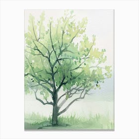 Plum Tree Atmospheric Watercolour Painting 4 Canvas Print