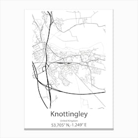 Knottingley,United Kingdom Minimalist Map Canvas Print