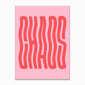 Chaos wavy text (Pink & Red tone) Canvas Print