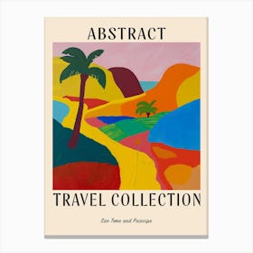 Abstract Travel Collection Poster Sao Tome And Principe 1 Canvas Print