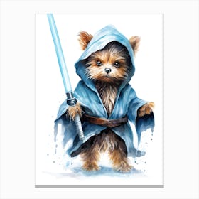 Yorkshire Terrier Dog As A Jedi 1 Canvas Print