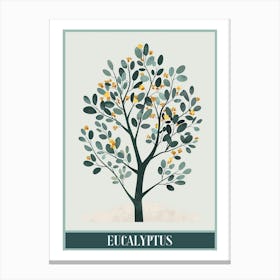 Eucalyptus Tree Illustration Flat 3 Poster Canvas Print
