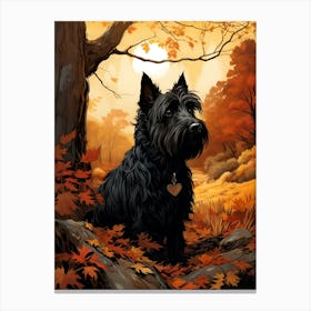 The Scottish Terrier And The Amber Forest Canvas Print